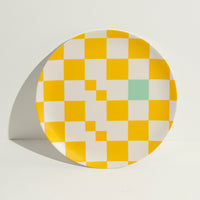 Checkered Bamboo Fiber Plate