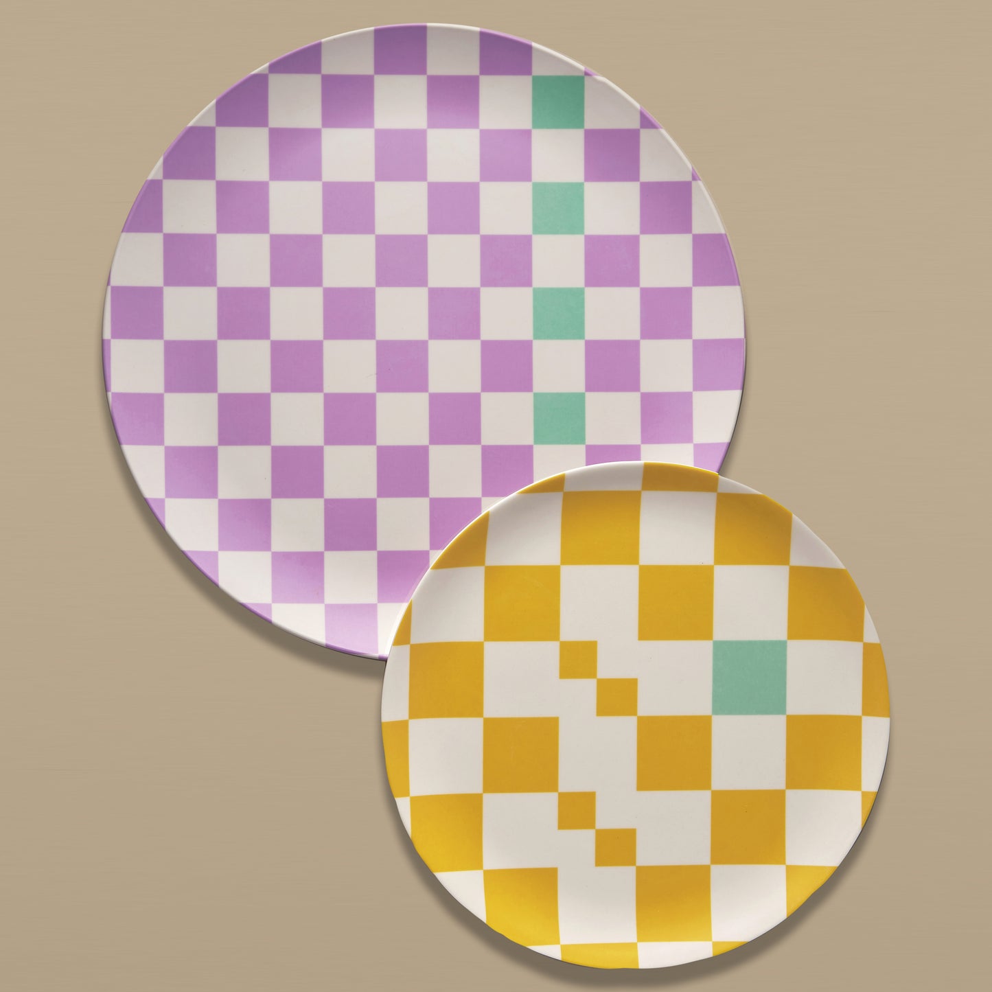 Checkered Bamboo Fiber Plate