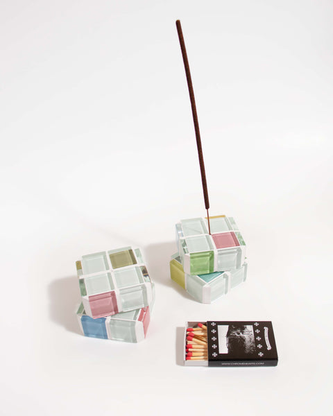Polychrome Glass Tile Incense Holder